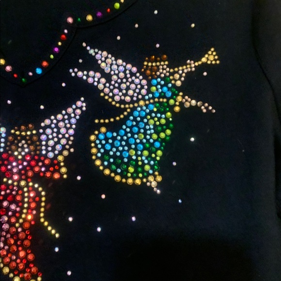 Quacker Factory Black Top with Angel Design - Picture 4 of 7